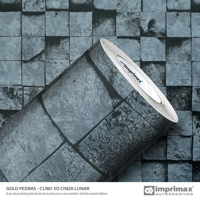 GOLD PEDRAS CUBO 3D CINZA LUNAR