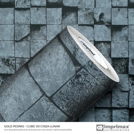 GOLD PEDRAS CUBO 3D CINZA LUNAR